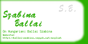 szabina ballai business card